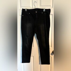 Maurices Black Distressed Jeans 20 Short